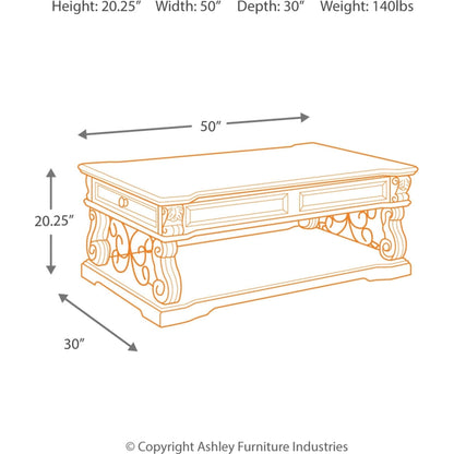 Alymere Coffee Table - Rustic Brown