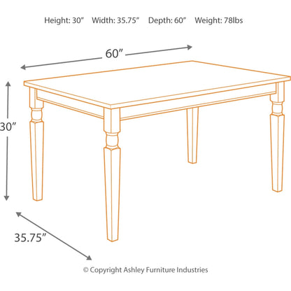 Whitesburg 7 Piece Dining Room - Brown/Cottage White - (PKG002054)