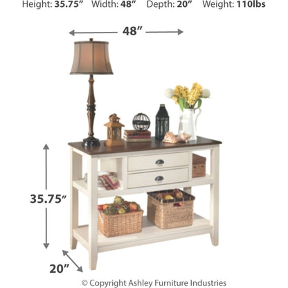 Whitesburg 7 Piece Dining Room - Brown/Cottage White - (PKG002054)