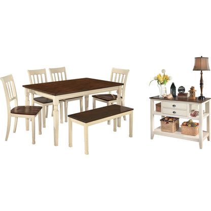 Whitesburg 7 Piece Dining Room - Brown/Cottage White - (PKG002054)