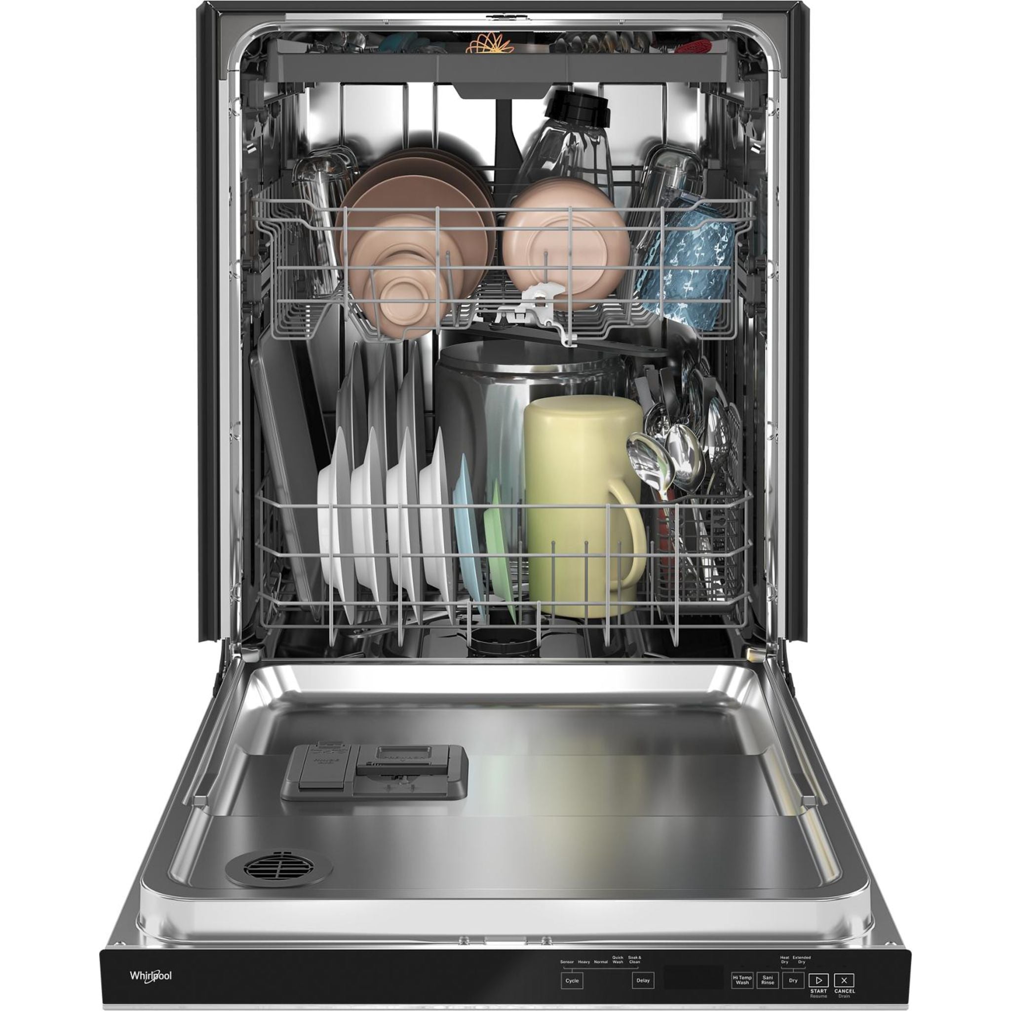 Whirlpool dishwasher stainless steel hot sale interior