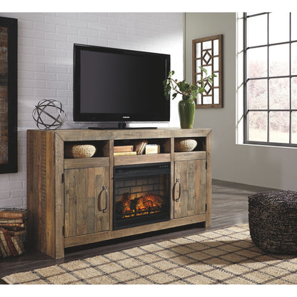 Sommerford TV Stand with Fireplace - Brown