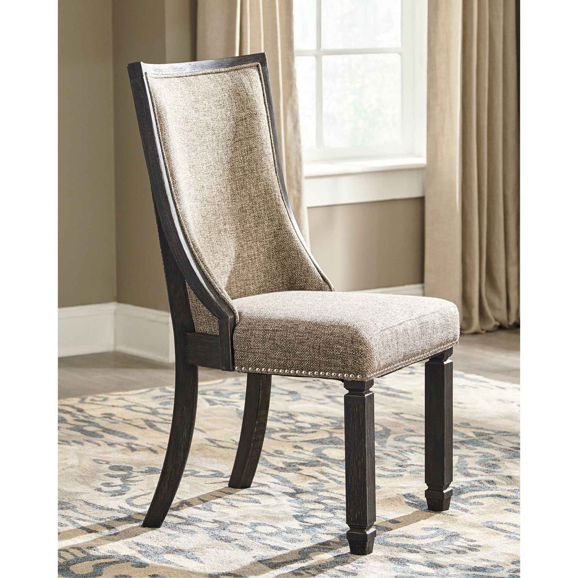 Tyler Creek Tulip Upholstered Side Chair - Black/Grey - (D736-02)