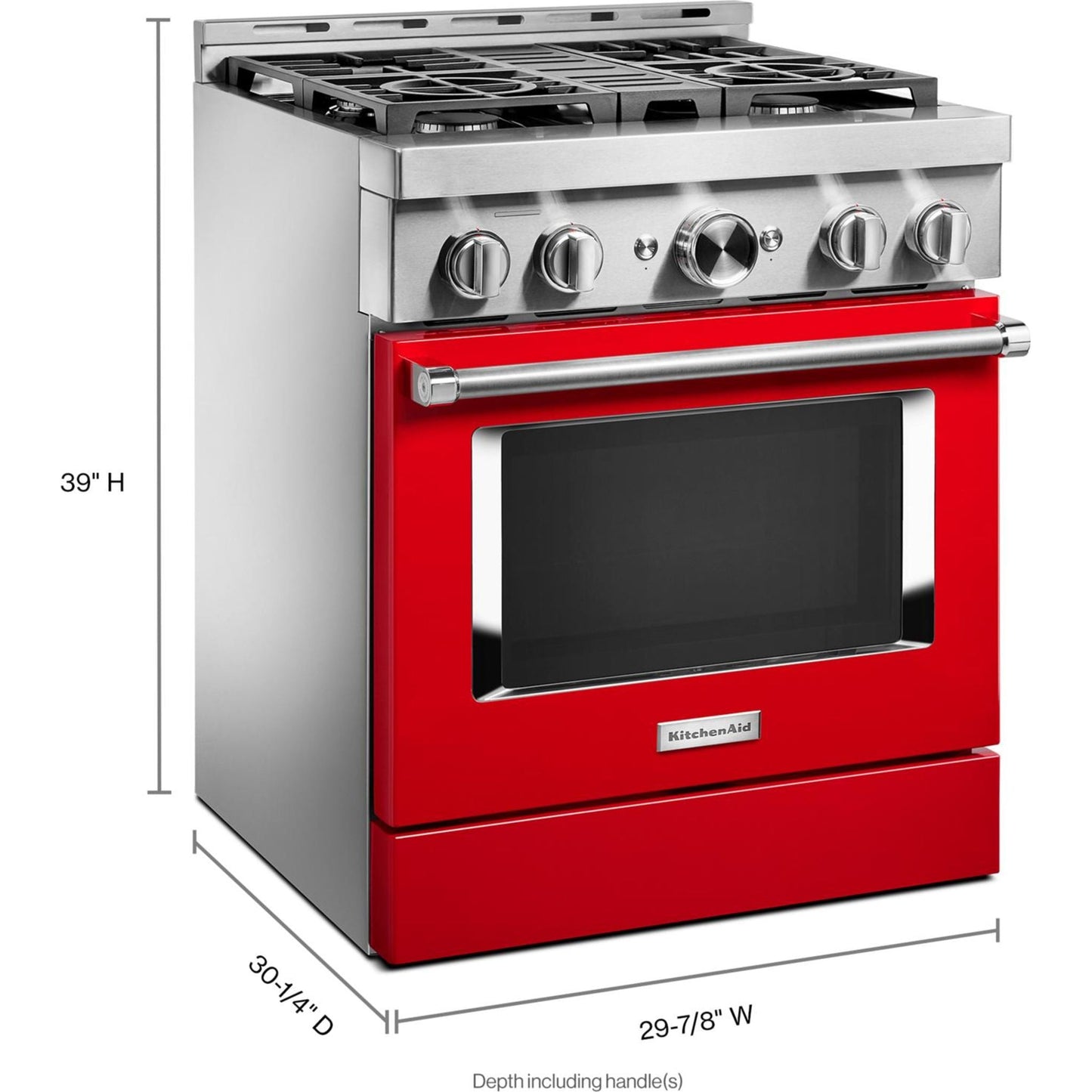 KitchenAid Gas Range (KFGC500JPA) - Passion Red