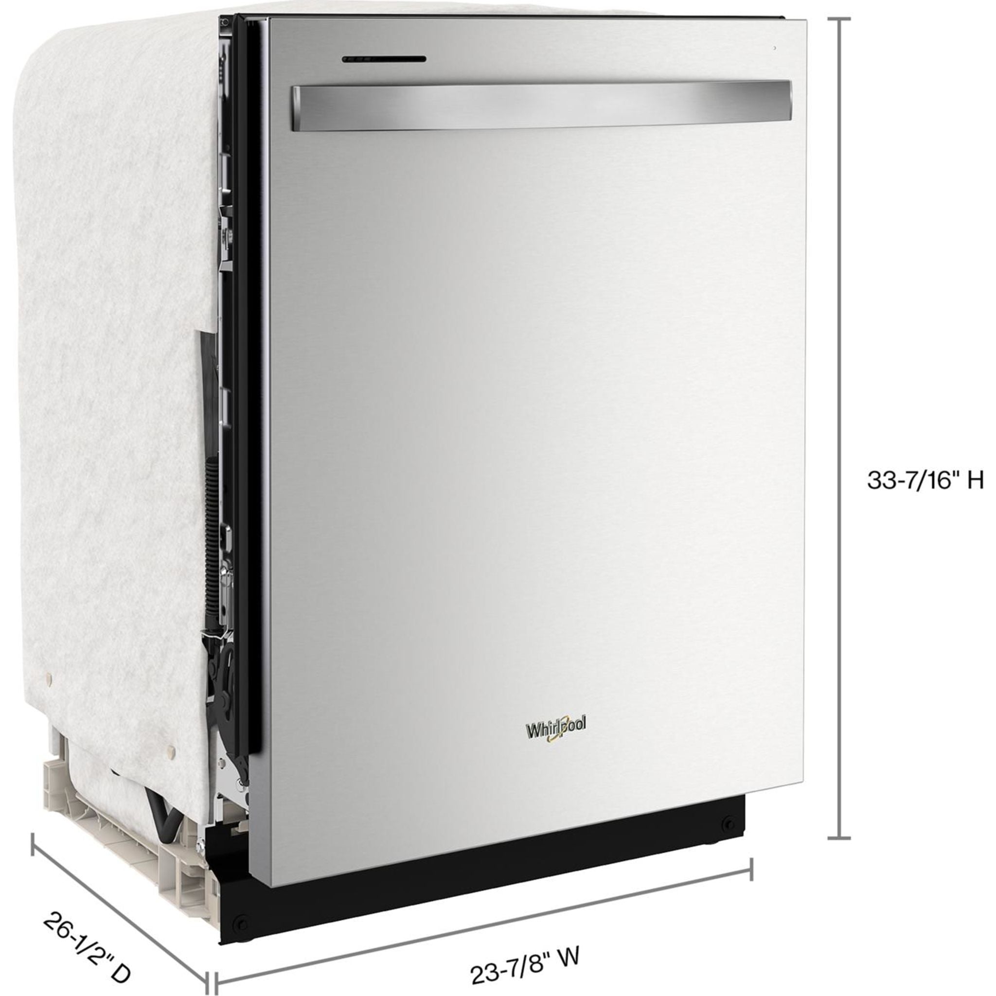 Whirlpool hot sale dishwasher sizes