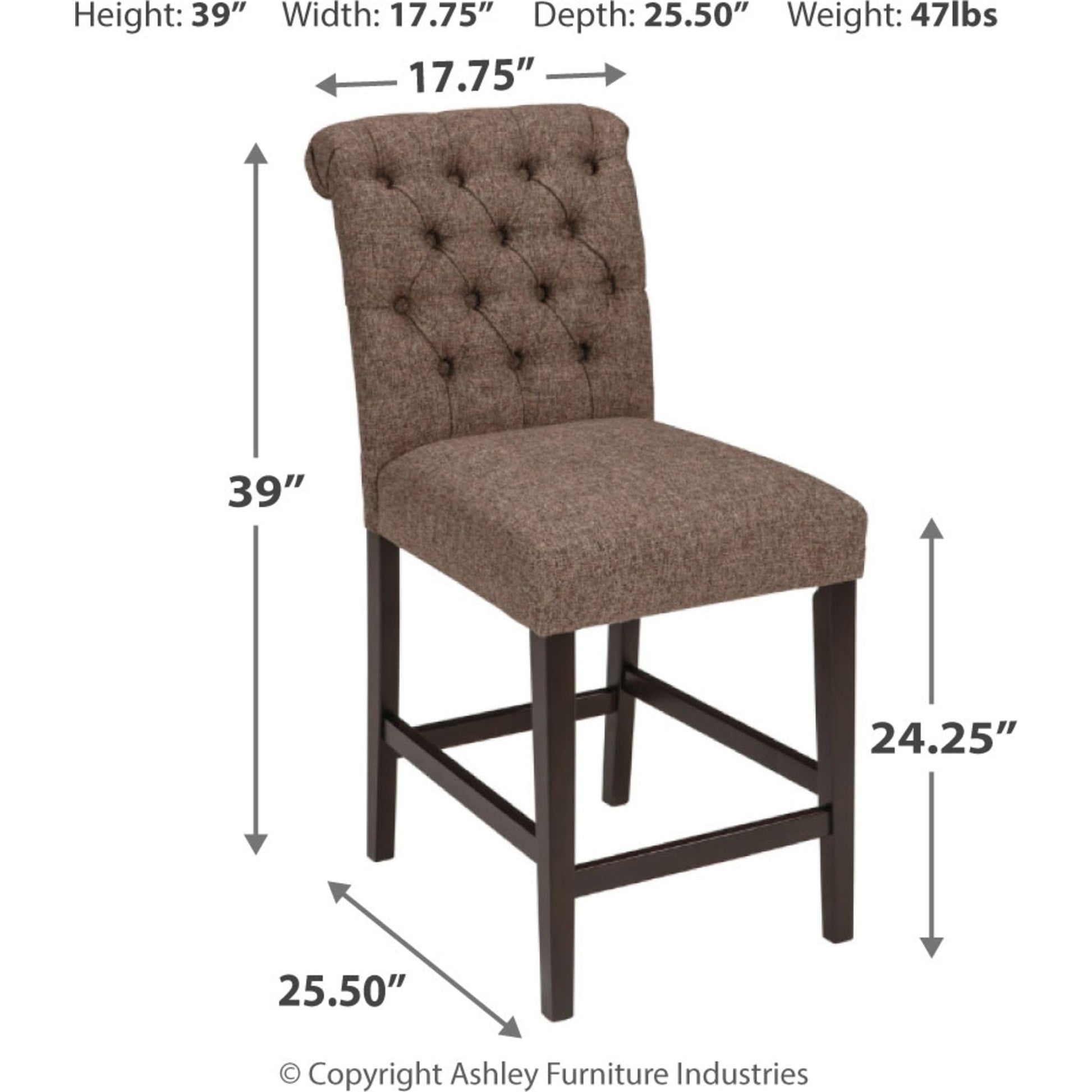 Tripton Bar Stool - Graphite - (D530-224)