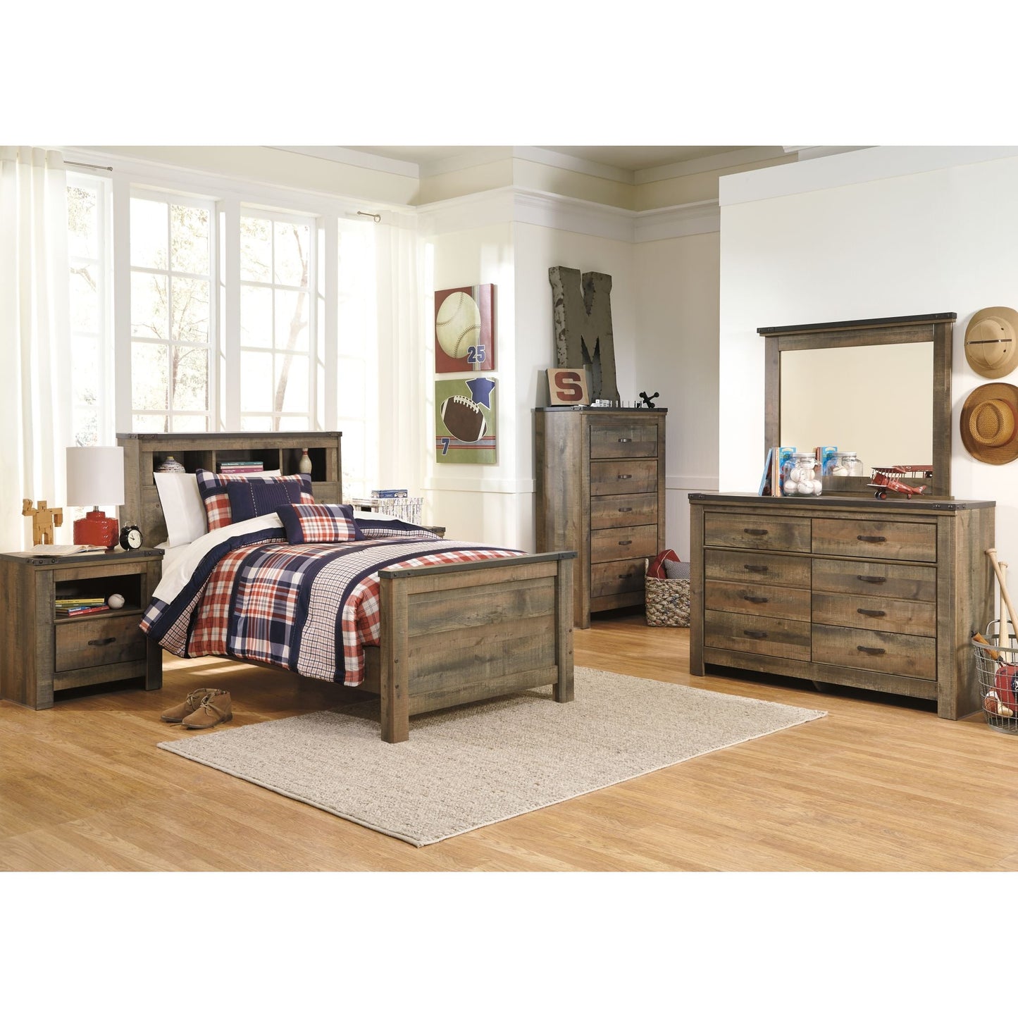 Trinell 5 Piece Twin Bedroom - Brown