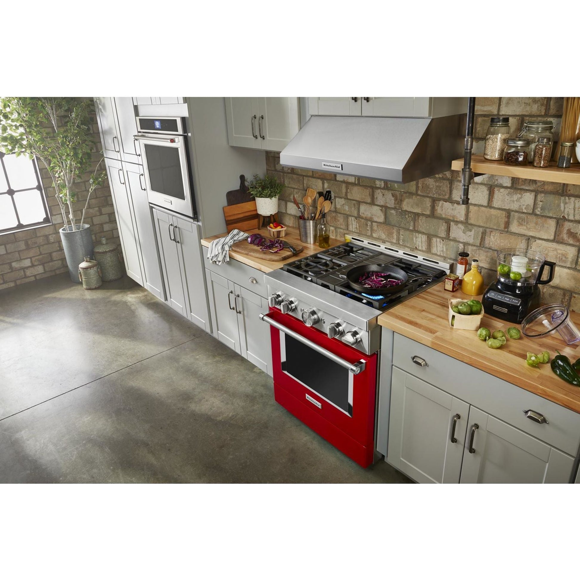 KitchenAid Gas Range (KFGC500JPA) - Passion Red