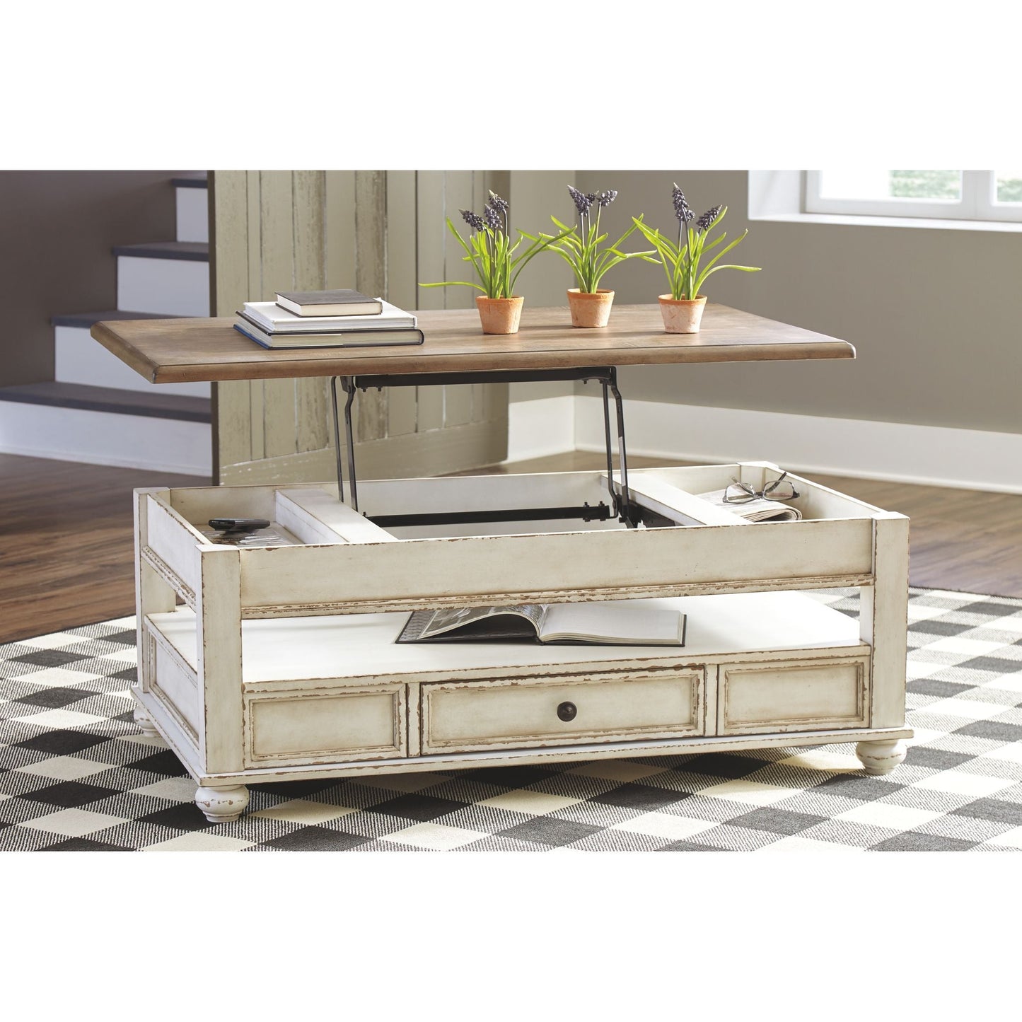 Allison Coffee Table - White/Brown